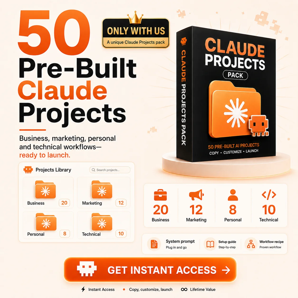 Better with Claude — 50 Pre-Built Claude.ai Projects
